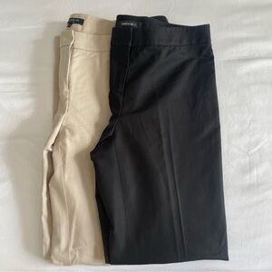 Bundle Pair | Lafayette 148 New York Black + Tan Straight Leg Trouser Pant
